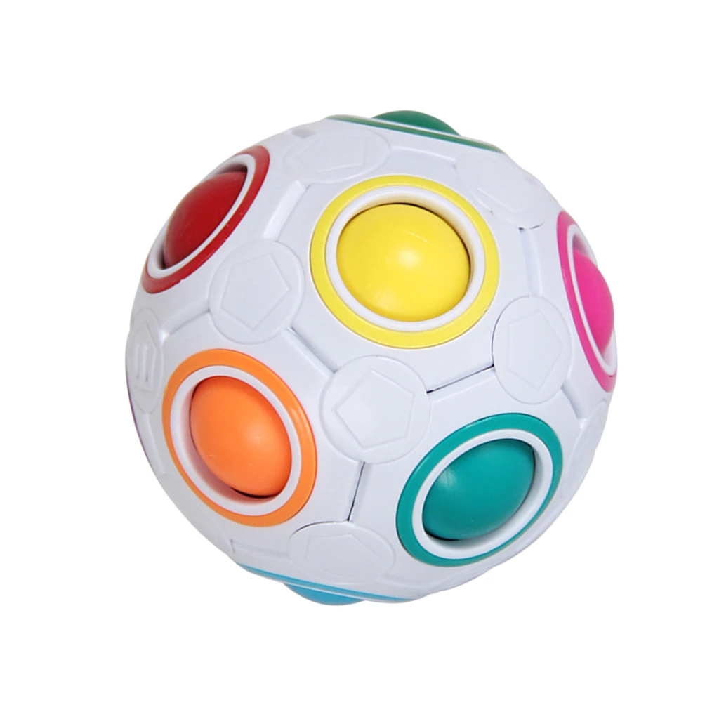 7cm  Rainbow Puzzle Ball Football Cube Built-in Buckle Decompression Educational Toy Puzzle Soccer Adult Stress Reliever