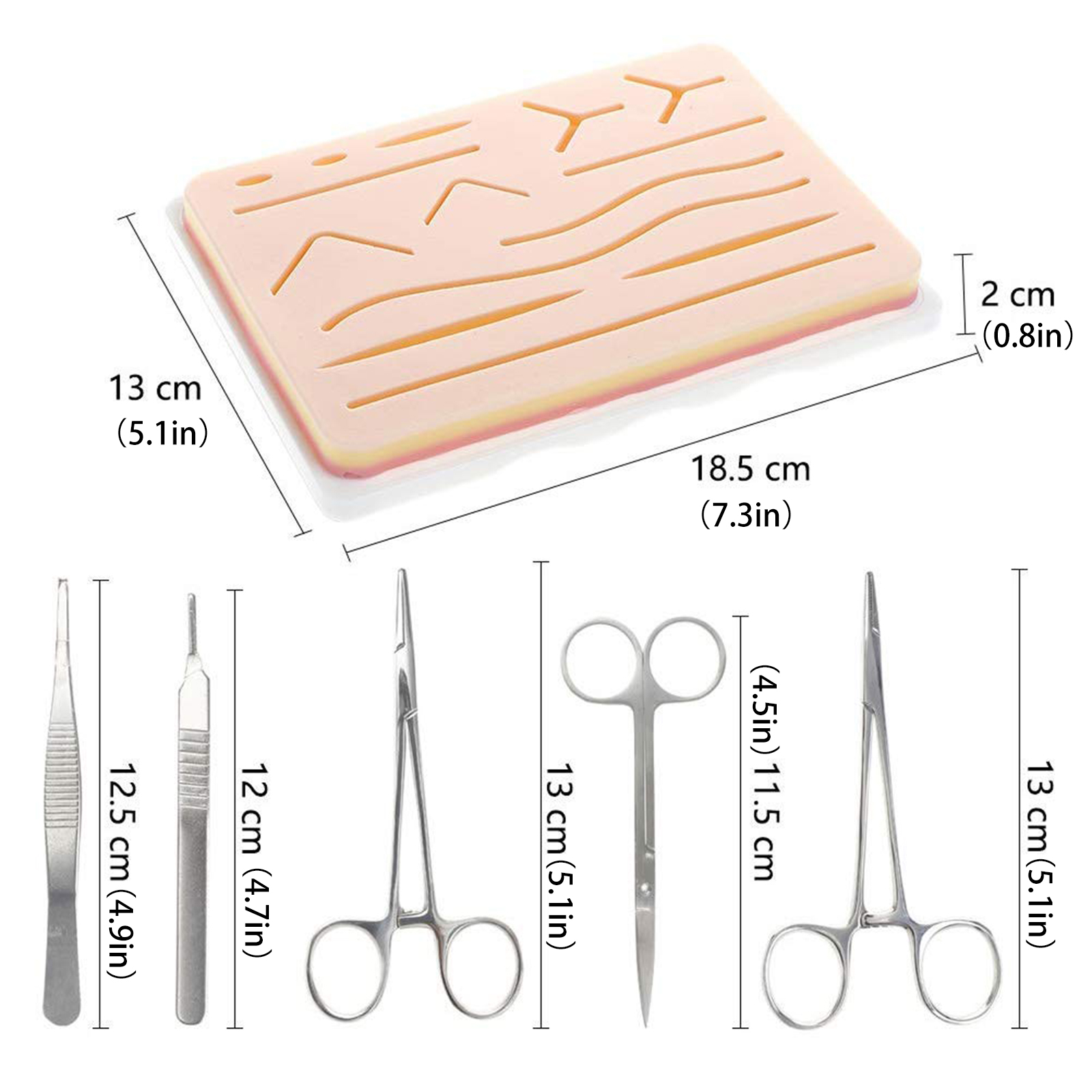 Kit de treinamento de sutura cirúrgica pele