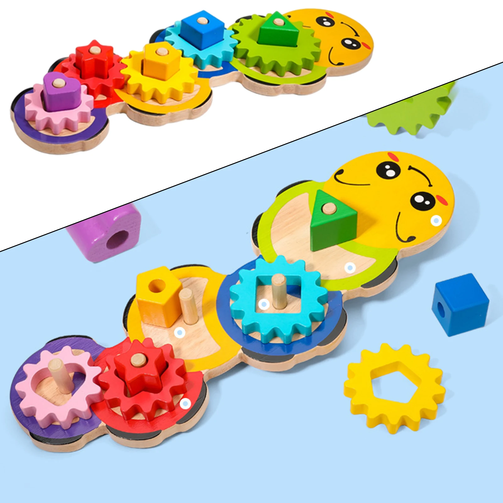 Educational Building Blocks Gear Toy Assembly Caterpillar Age 3+ Toddlers Early Learning Preschool Sorting Gifts