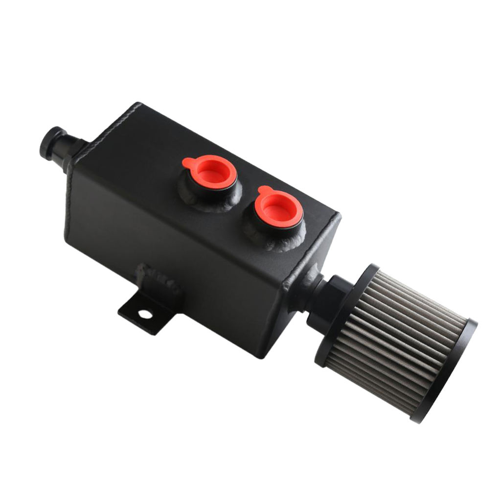 Universal Aluminum Oil Catch Can Polish Baffled Reservoir Tank with Breather Filter,160*80*80mm