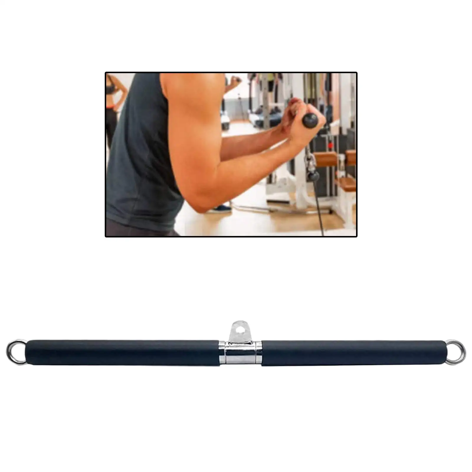 Fitness LAT Pulldown Bar LAT Bar Blaster Rope Non-Slip Handle Gym Cable Pull Down Bar for Gym Strength Workout Back Arm