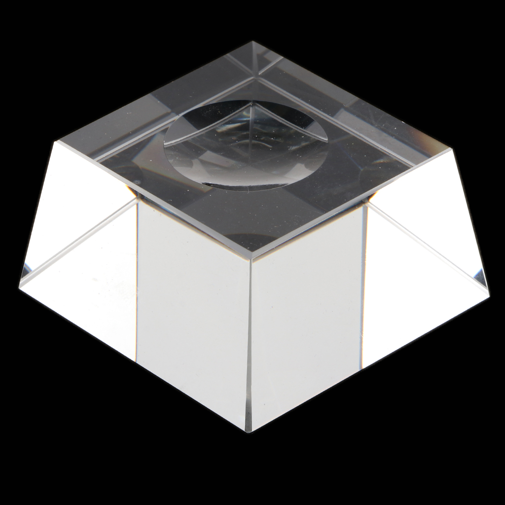 Clear Square Crystal Display Stand Holder for 40-60mm Crystal Ball Sphere Globe