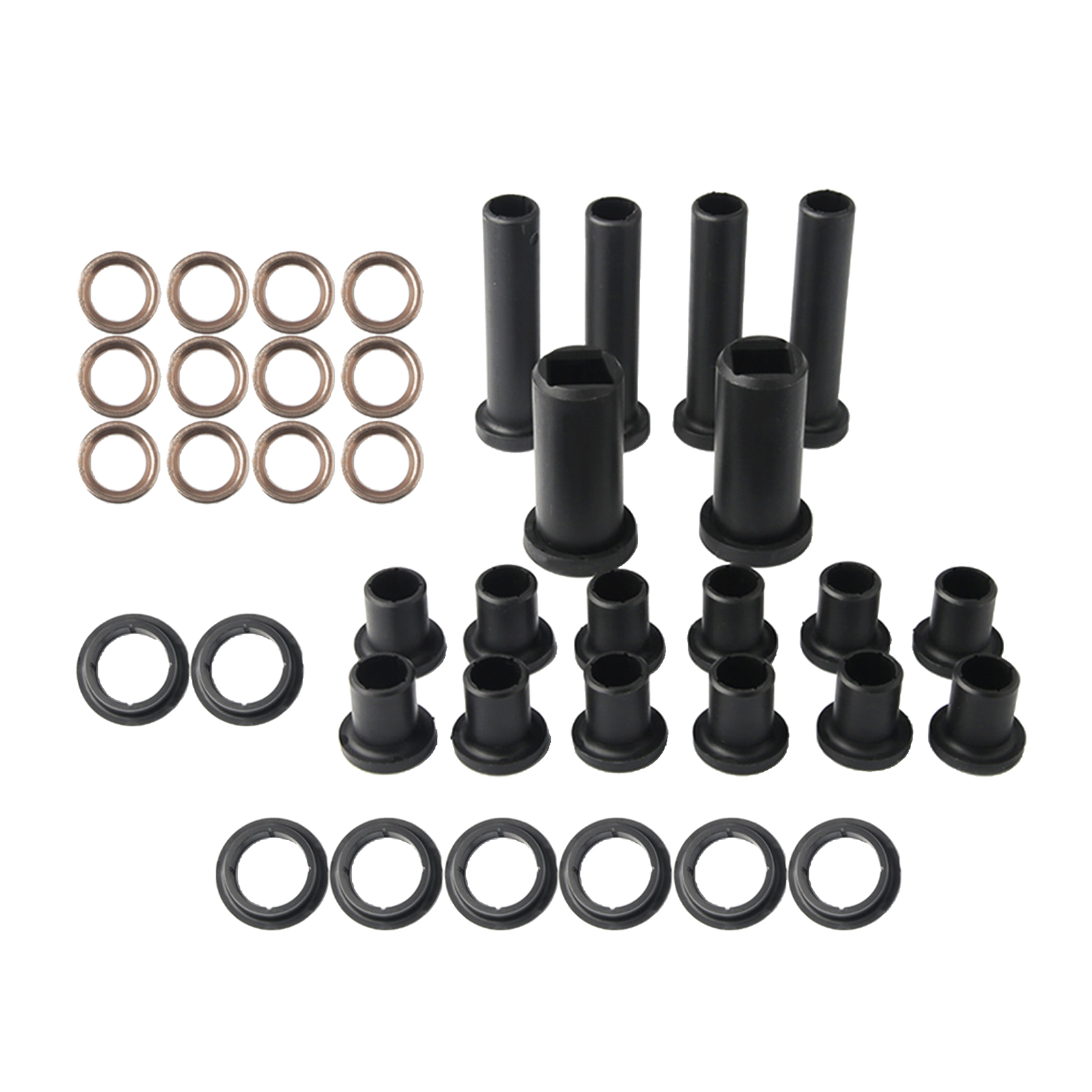38pcs Rear  Bushings Kit Including A-Arm Short and Long Bushings Bushing Stabilizer Tubes for Polaris Sportsman 700