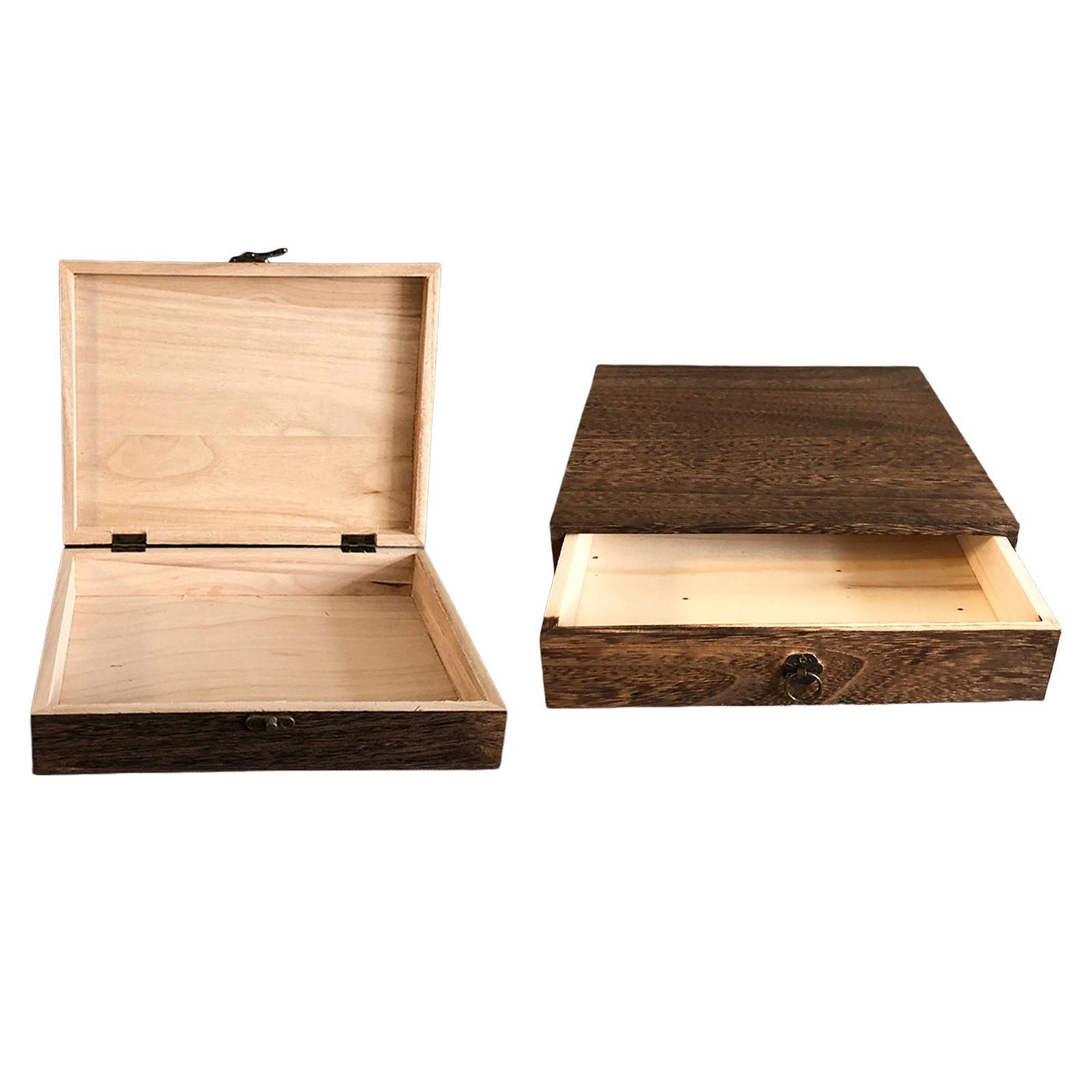 Wooden Storage Box with Lock Jewelry Packing Case Portable Wedding Rings Keepsake Bracelet Organizer Women Men Display Box Gift
