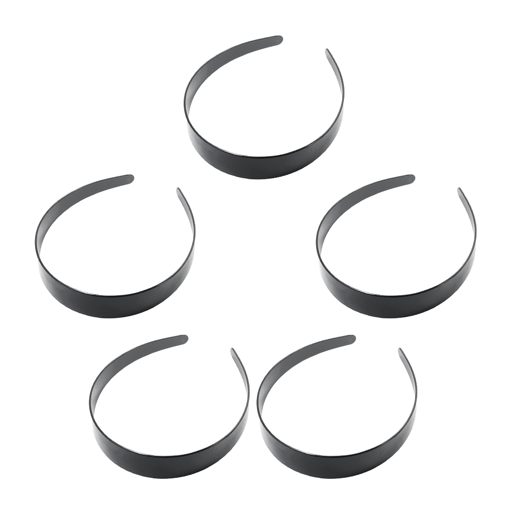 5x DIY Hair Hoops Band Plain Plastic Headband Craft Accessory Findings 3cm Black