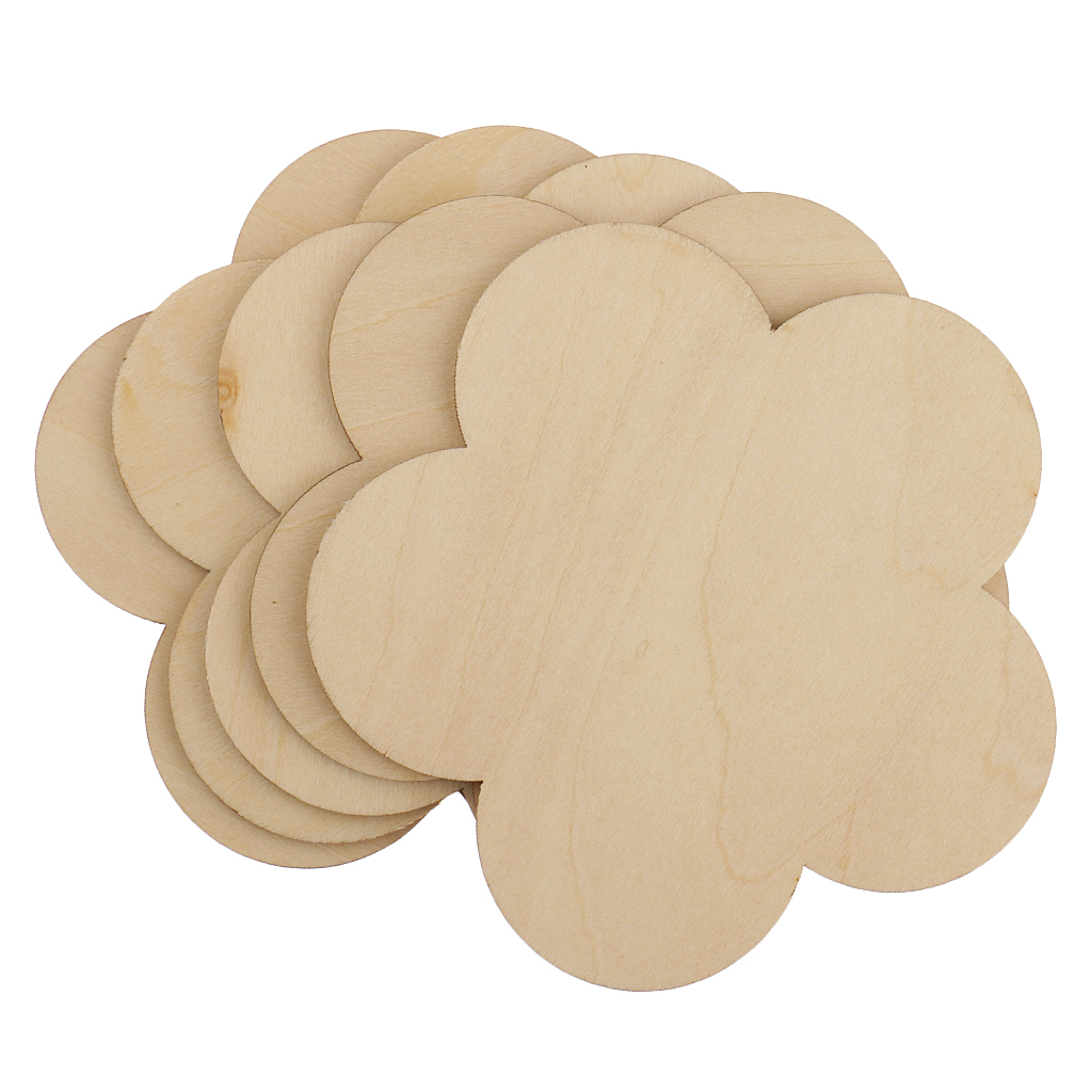 3 Sizes Flower Shape MDF Unfinished Wood Blank Plaque for DIY Craft Pyrography