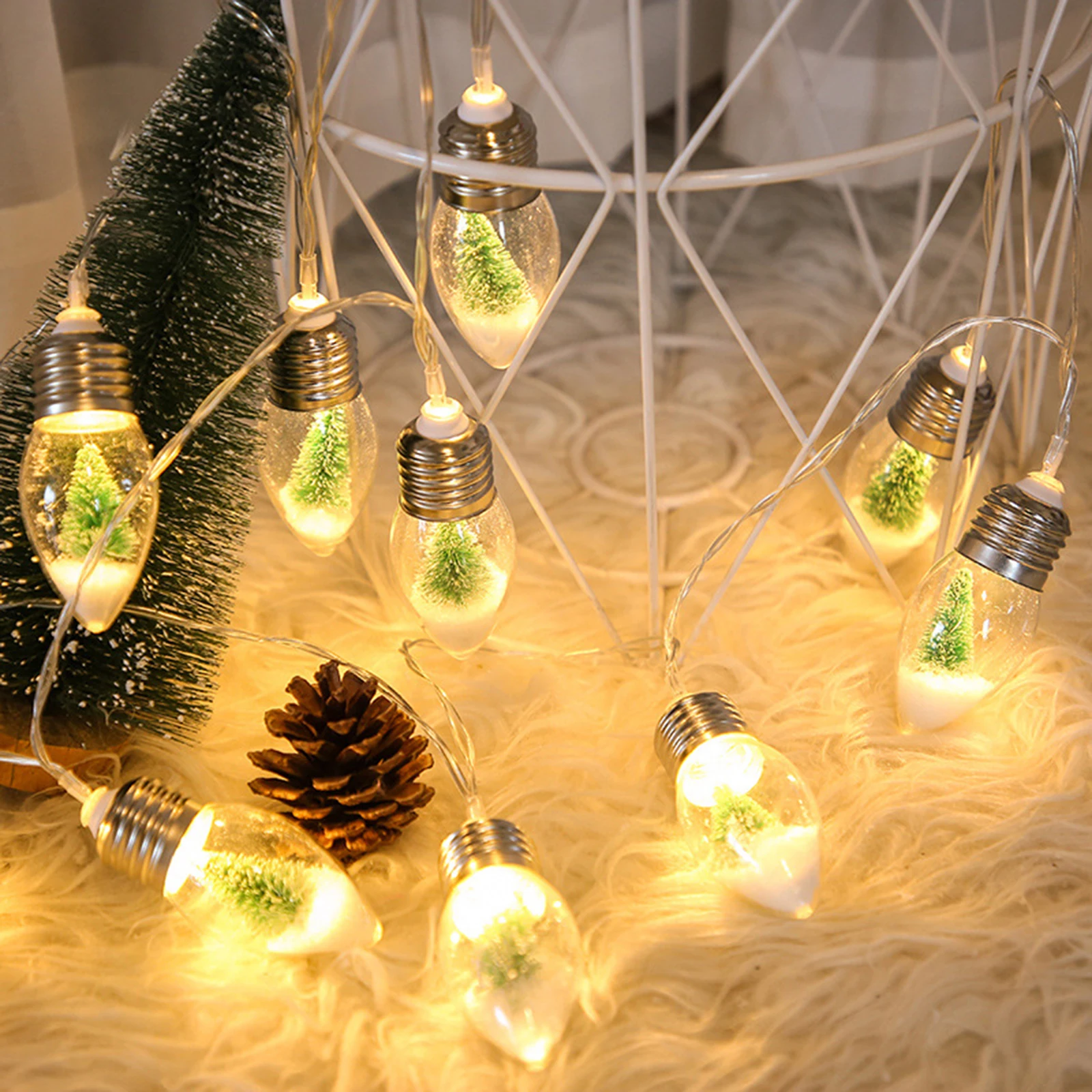 Clear Glass Wish Bottle LED String Light 10 LED Vintage Garland Fairy Lamp Christmas Tree Garden Party Wedding Home Decoration