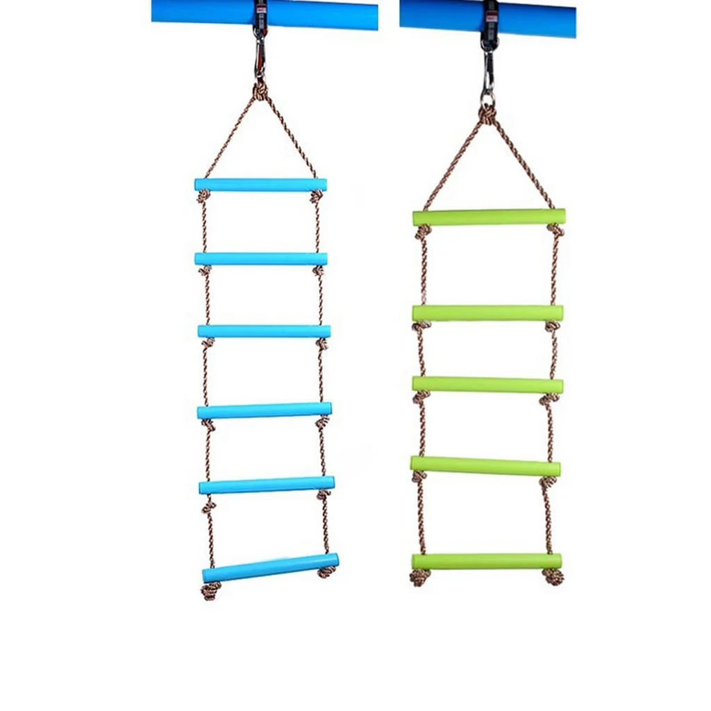 Kids Indoor and Outdoor Playhouse 2M 6 Rungs Rope Climbing Ladder Backyard Tree House Toy Blue