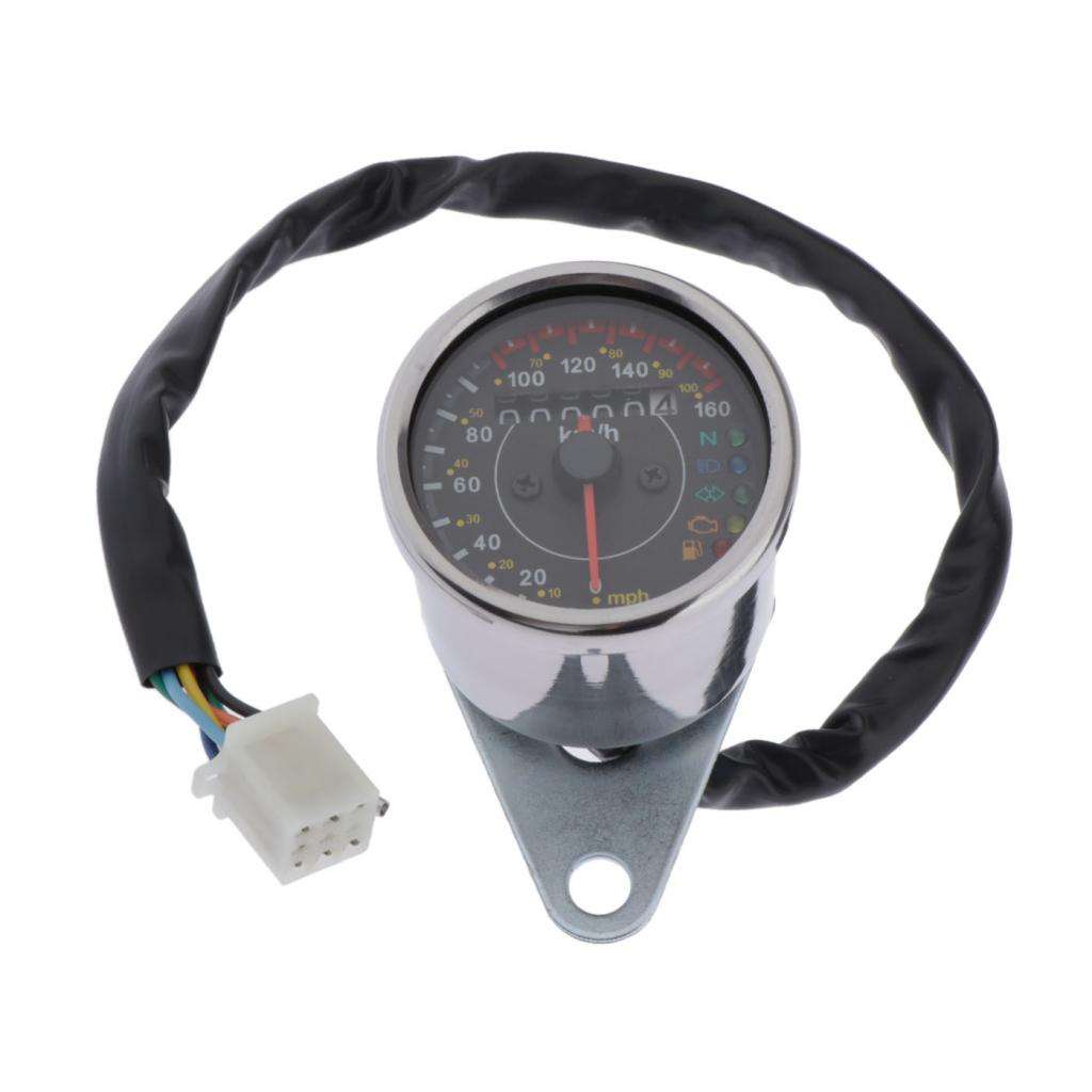 Motorcycle Cafe Racer Speedometer Odometer Gauge LED Indicator Universal Fits for Most Motorcycles