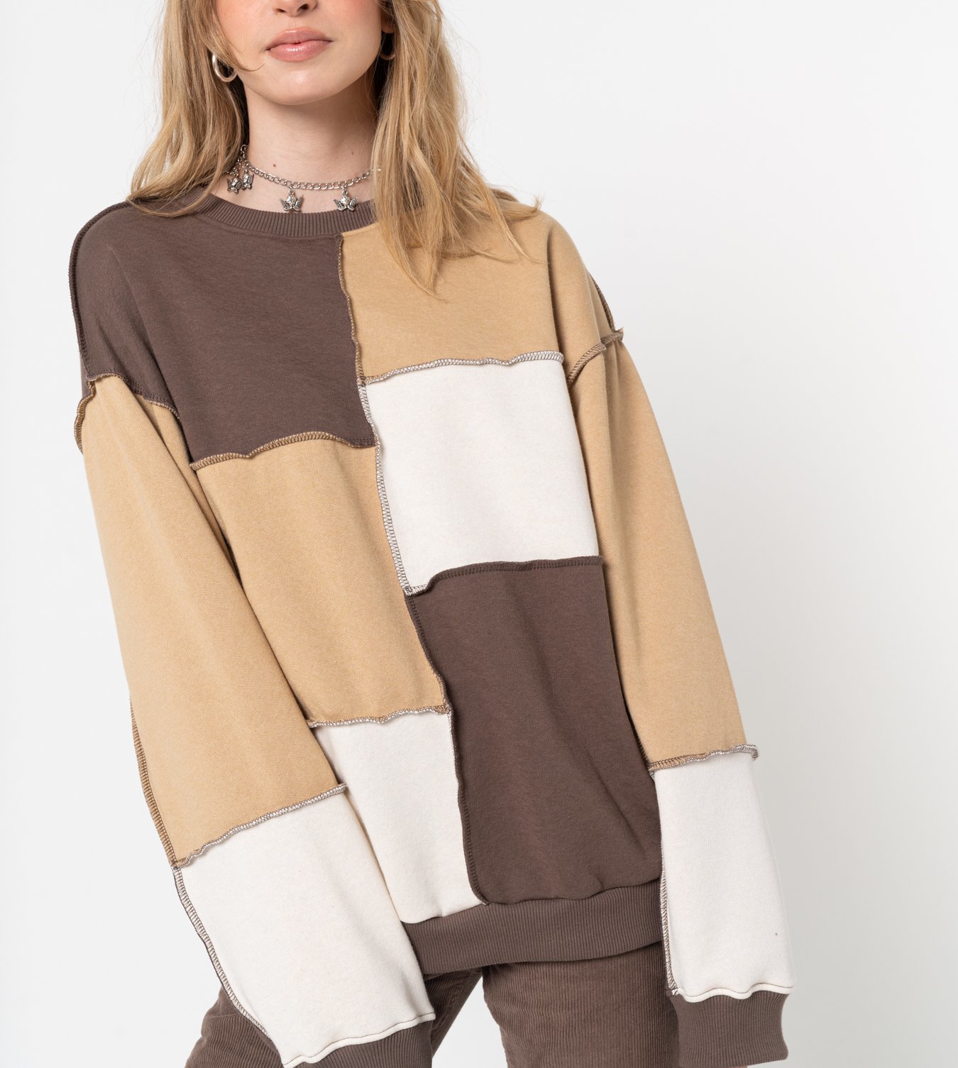 Waliicorners Long Sleeve Pullover Casual Loose Sweatshirt Tops Fashion Color Block Sweatshirts 11 He39802b9efa94e59bf272de94744f5a2m