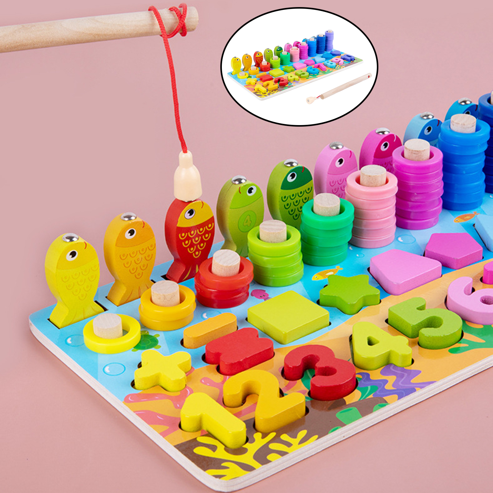 Baby Montisorri Stacking Rings Toys Building Blocks Educational Math Toys Sensory Learning Toys for Boys Girls