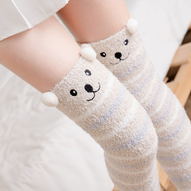 Cozy Knit Thigh High Stockings Snuggly Warm Long Johns by Kawaii Babe