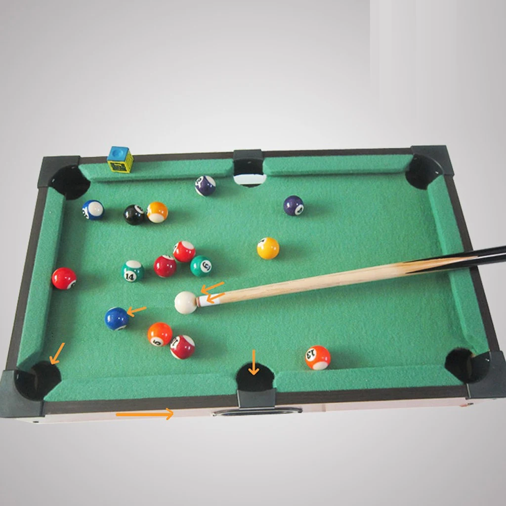 Pool Table Set Tabletop Billiards Family  Chalk Toy Child Gift Present