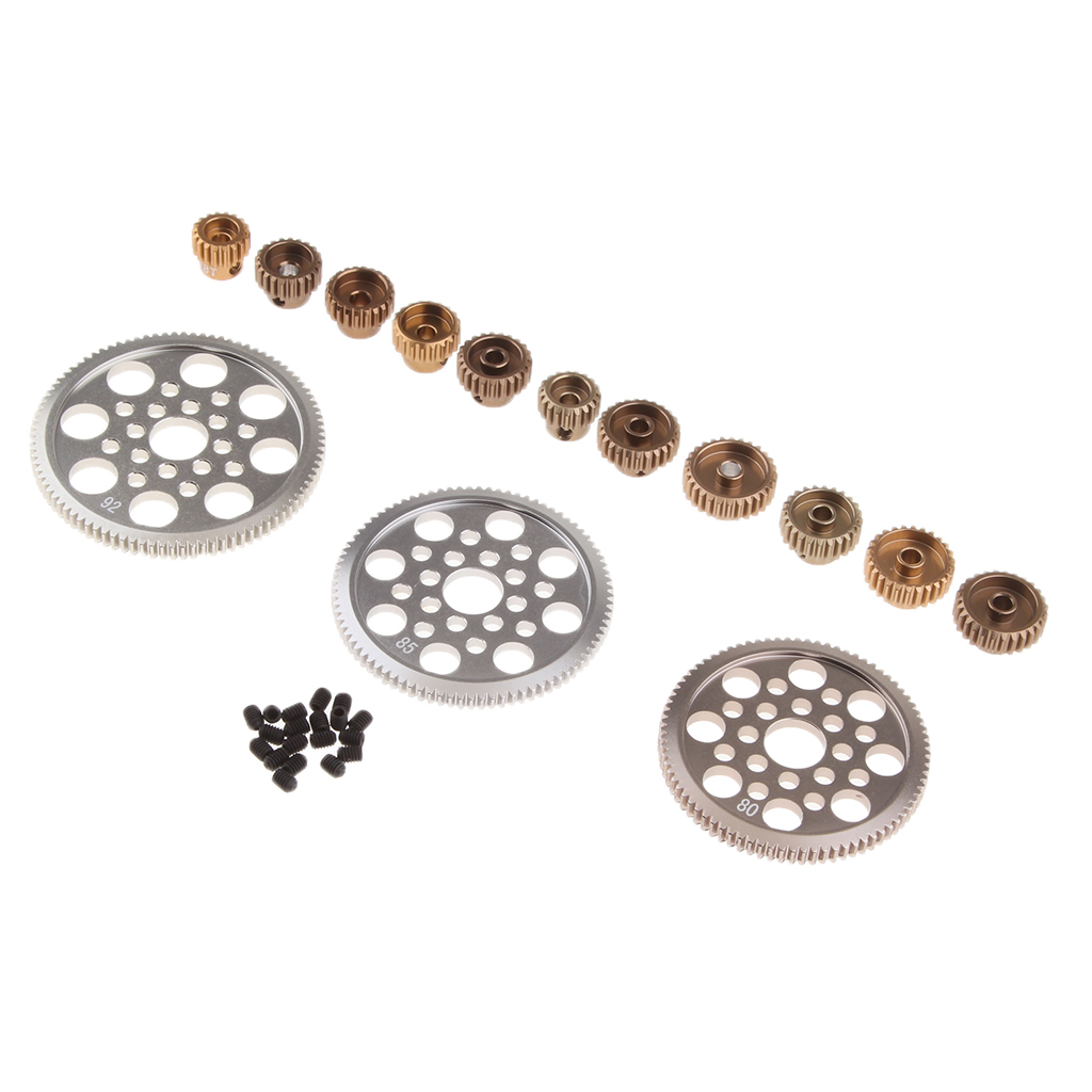 14PCS Motor Pinion Gear 18T 19T 20T 21T 22T 23T 24T 25T 26T 27T 28T 92T 85T 80T RC Parts for 1/10 RC  Car Accessory