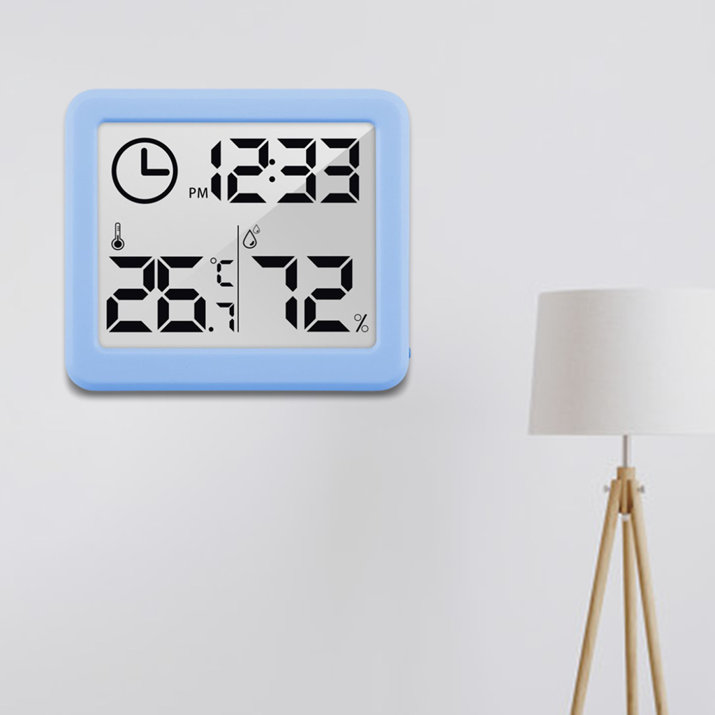 Compact Indoor Desktop Digital Clock Easy to Read Thermometers Hygrometer