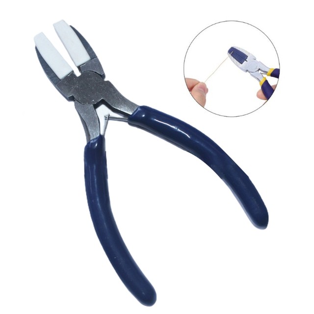 Carbon Steel Nylon Jaw Pliers Flat Nose Pliers Wire Looping Plier Jewelry  Making Bead Wire Bending Forming Tools Equipment