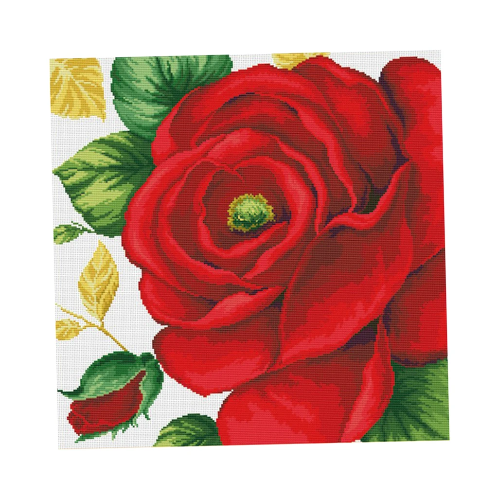 Red Roses Counted Cross Stitch Kits,Cross-Stitch Printed Fabric DIY DMC