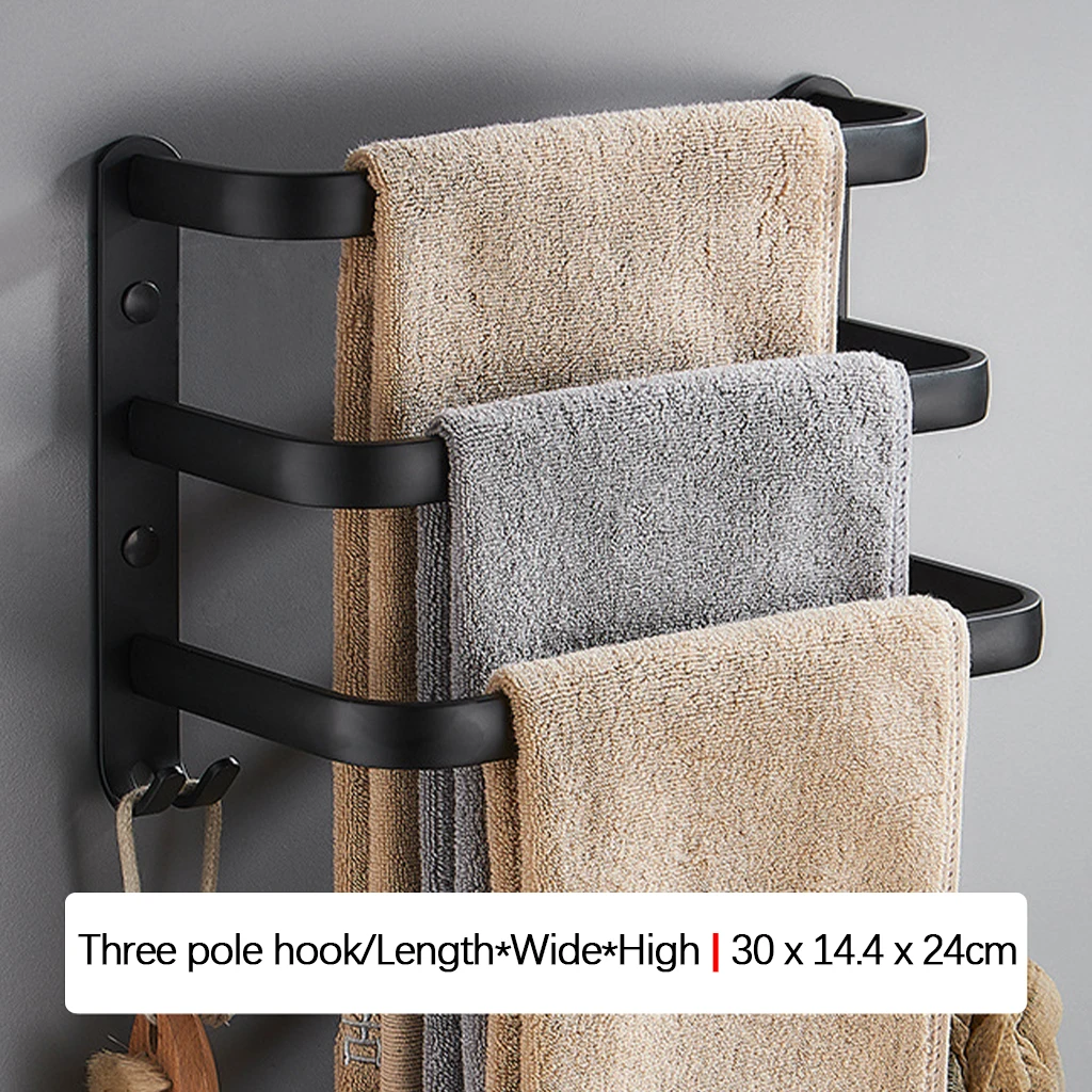 Bathroom Towel Bar Aluminum Alloy Wall Shelf Rack Hanging Towel Hanger Towel Rack