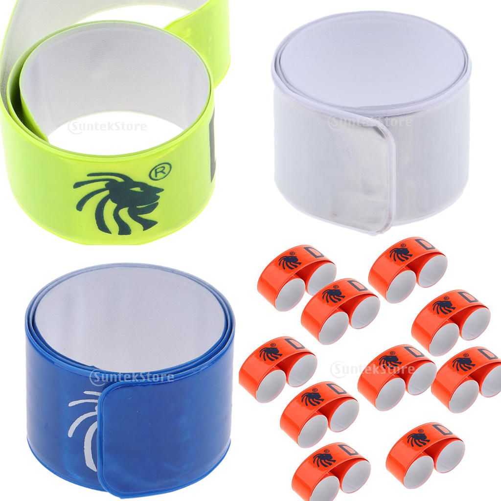 10x Safety Armbands Ankle Arm Bands Bracelets for Night Running  Cycling Pants Snap Band Strap