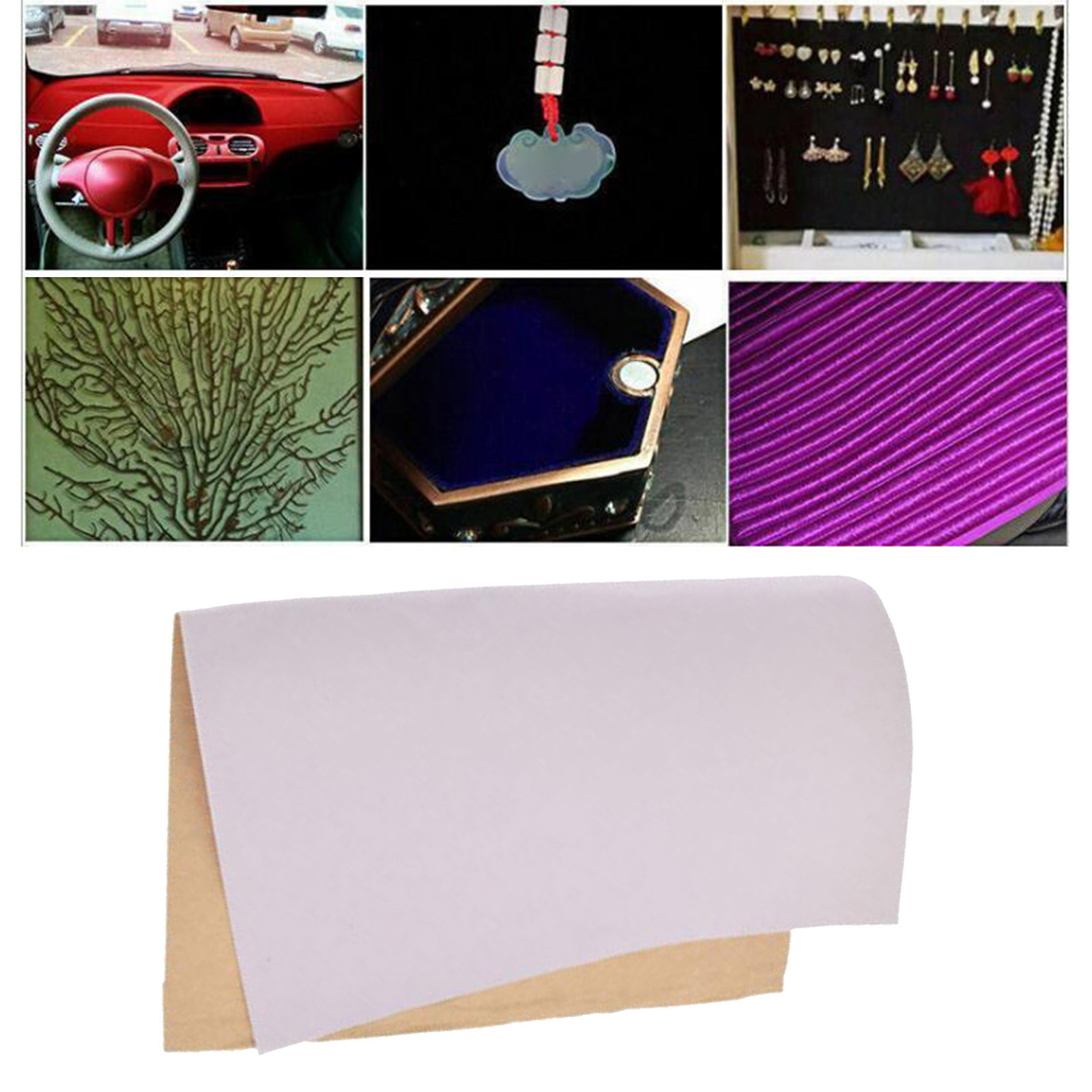 20cm x 150cm Self-adhesive Velvet Flock Liner Jewelry Drawer Fabric Sticker Wallpaper MultiColor DIY Craft