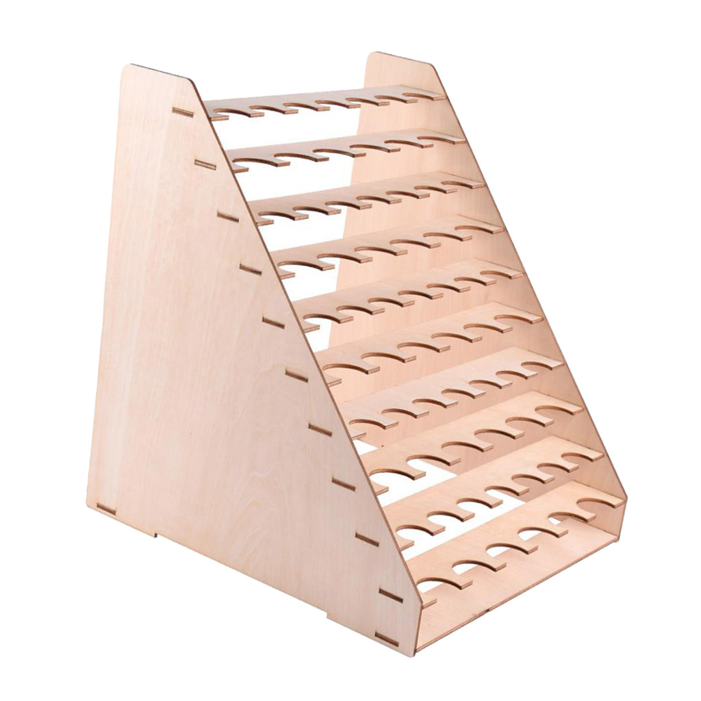 65-Holes Wooden Storage Rack Stand Wood Paint Bottle Model Hobby Parts Painting