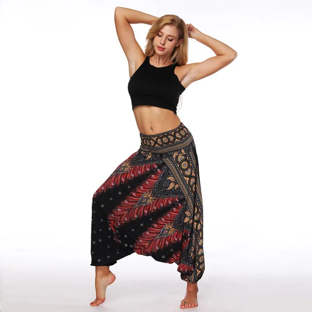 Pantalones holgados de Yoga para mujer, Pantalón ancho, Estilo Vintage,  bohemio, Aladdín, ropa de calle, #30 - AliExpress