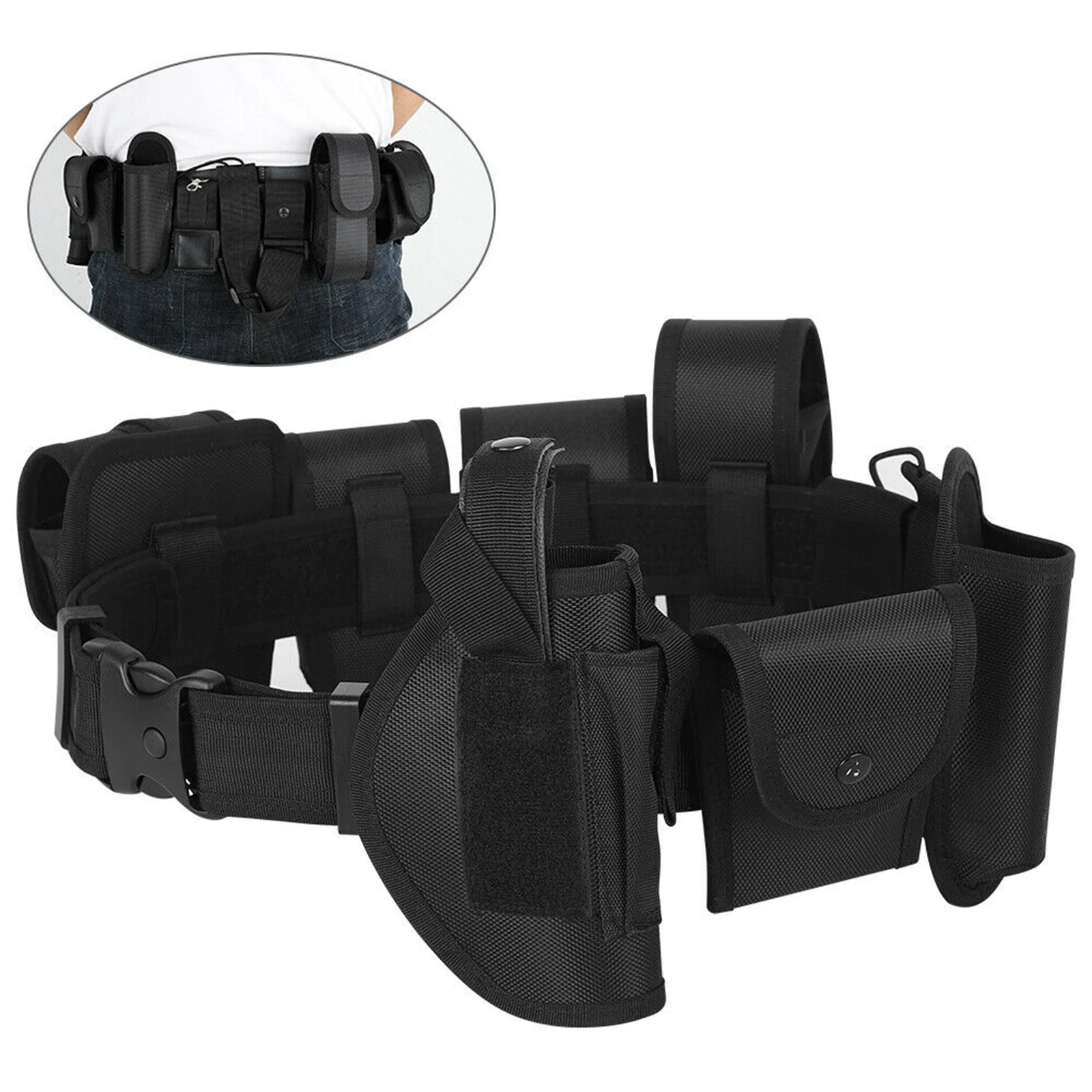 Mens Modular Enforcement Equipment Duty Utility Belt Waist Belly Band Black