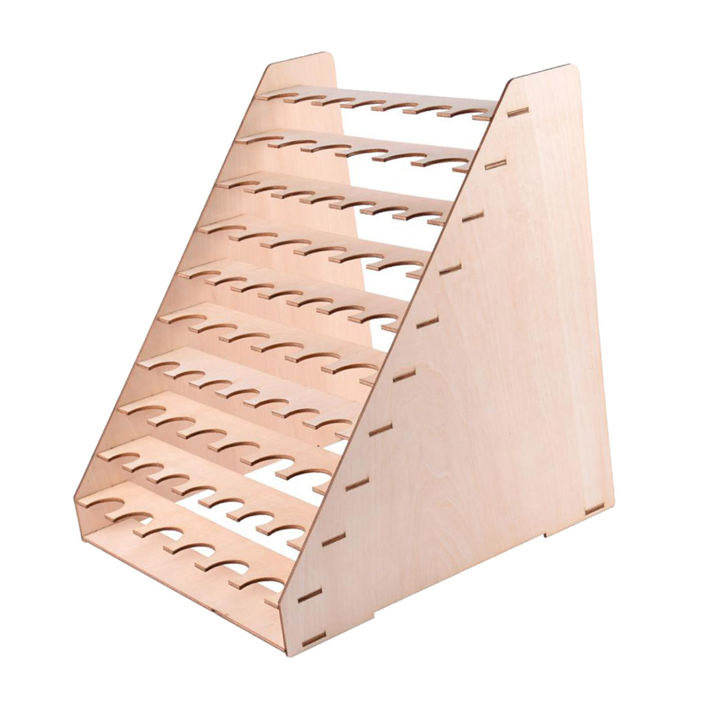 65-Holes Wooden Storage Rack Stand Wood Paint Bottle Model Hobby Parts Painting