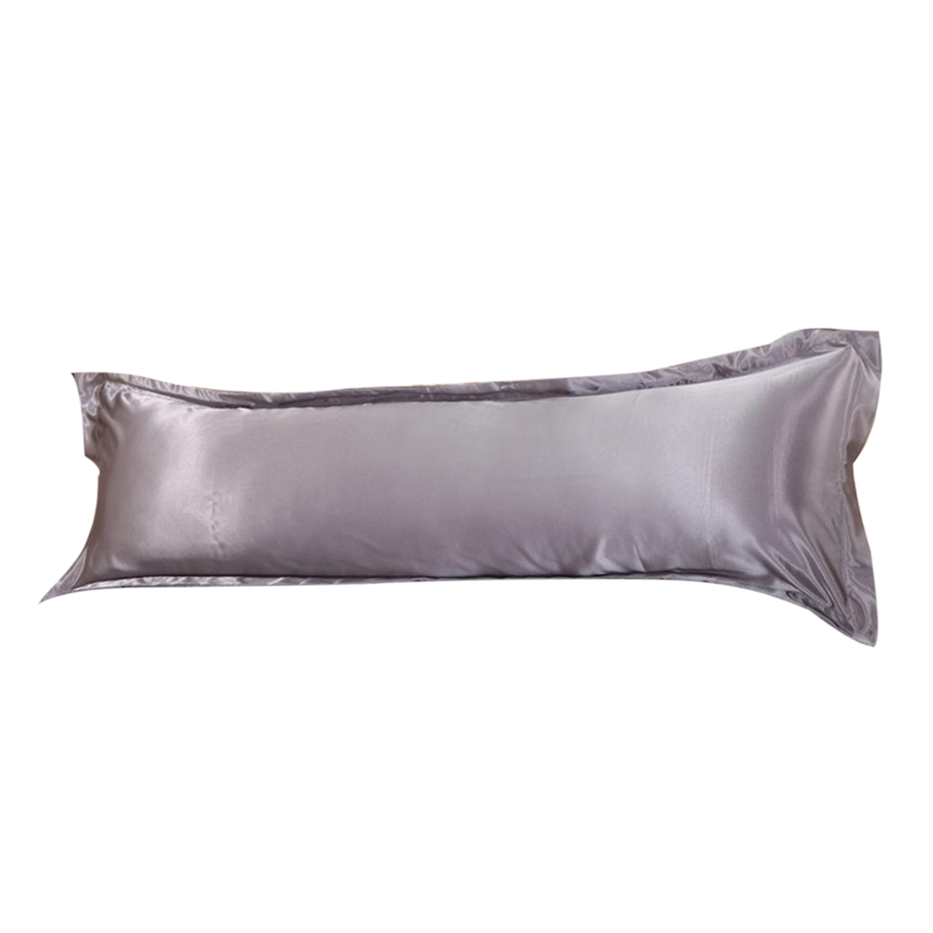 Comfortable Silk Satin Long Body Pillow Pillowcase Double Pillow Cover