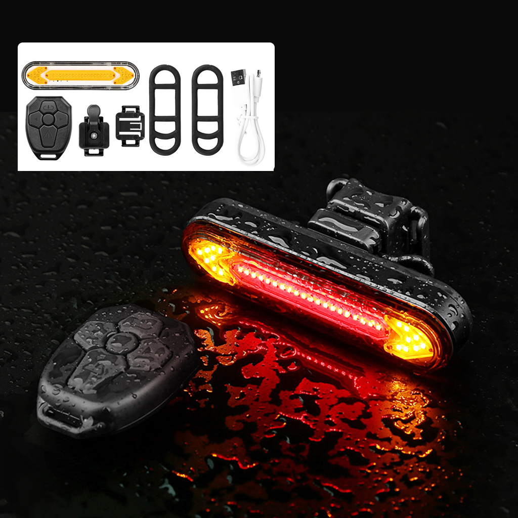 LED Remote Control Bike Rear Lights Bicycle Turn Signal Warning Taillight