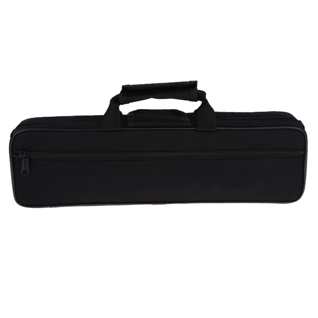 Nylon Padded Flute Case Foam Interior Bag Handbag Shoulder Bag Black