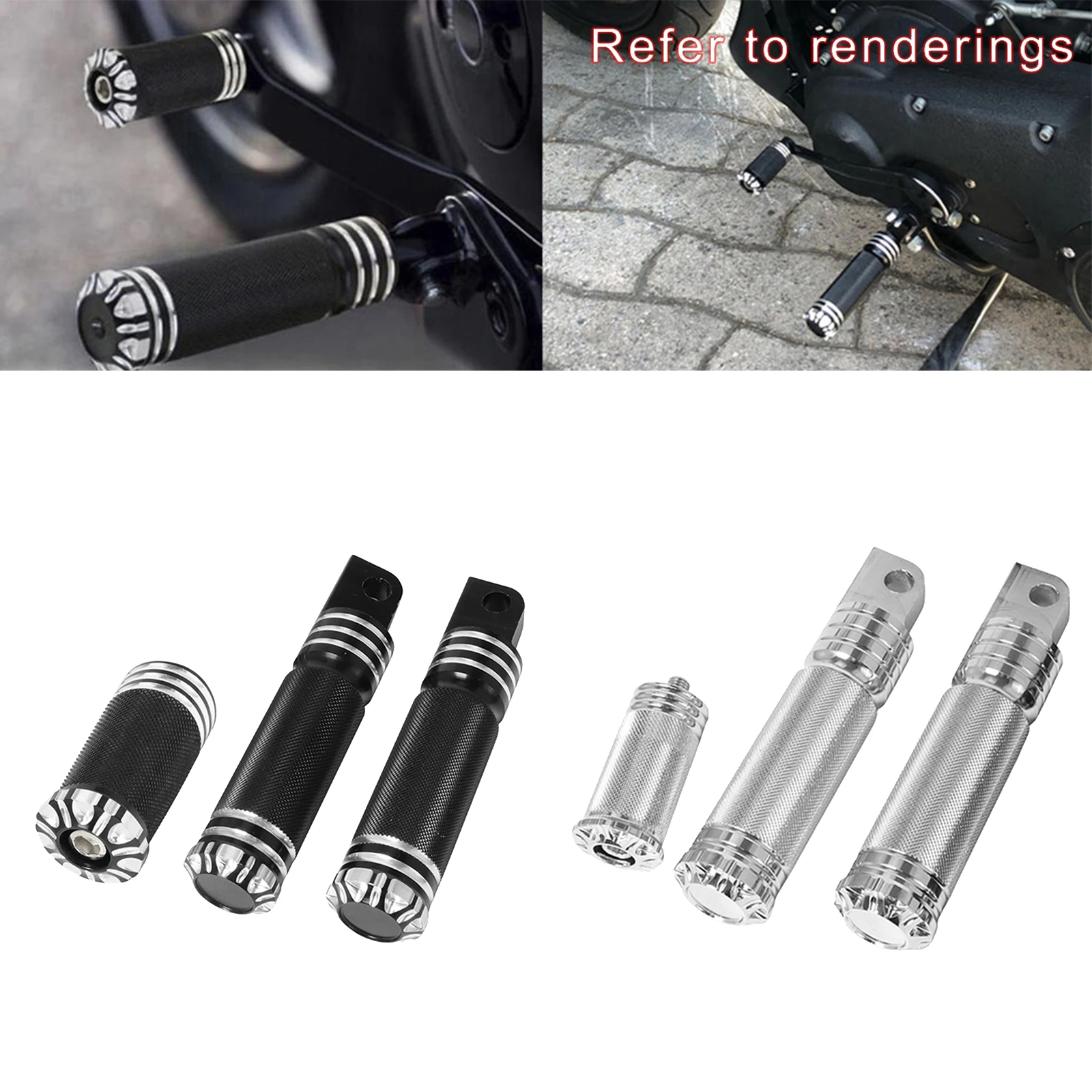 2 Piece Foot Pegs CNC Shifter Universal Easy to Install Aluminum Alloy for Harley XL883L XL1200C