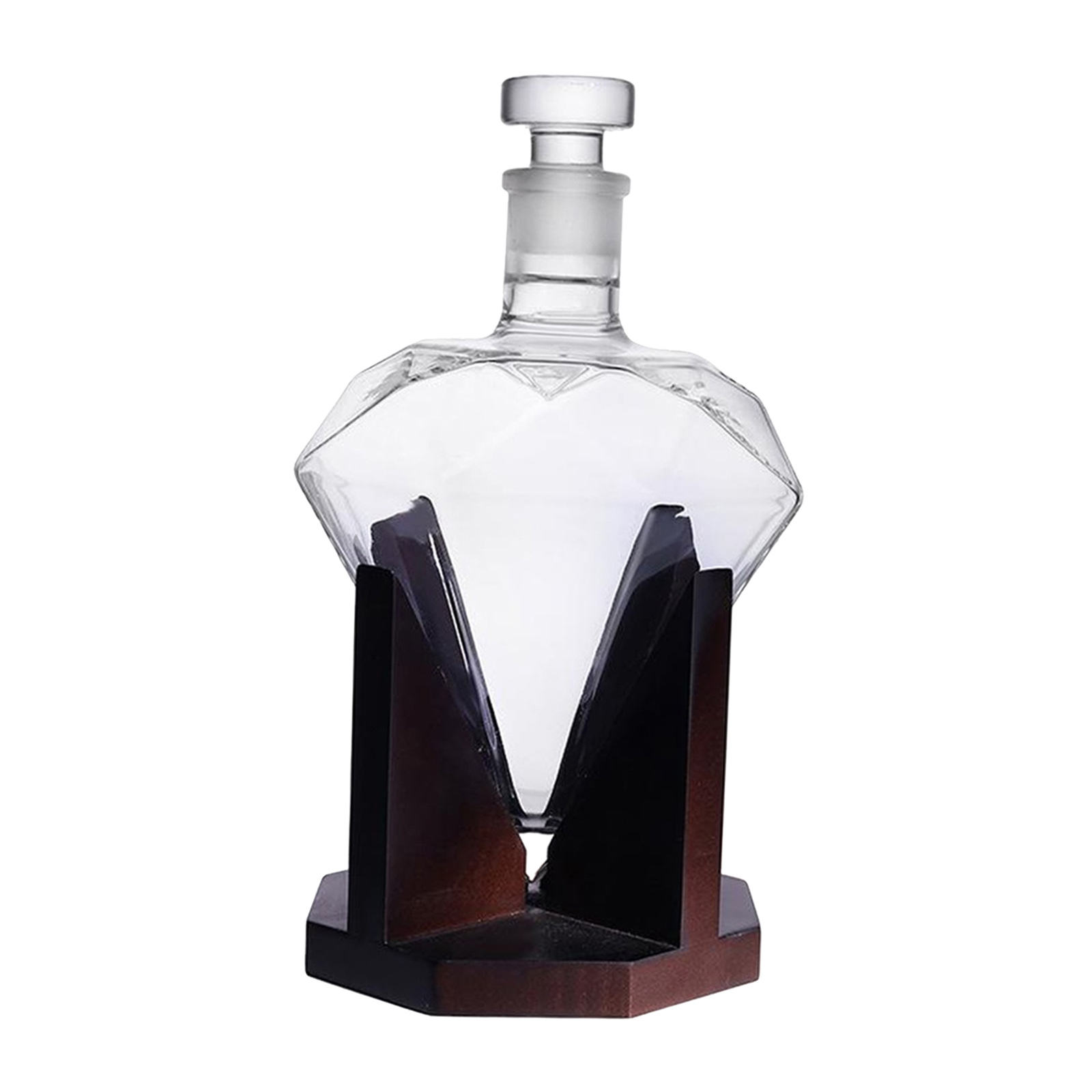 Elegant Glassware Diamond Whisky Decanter Decanter with Holder Bourbon Vodka Wine Bottle Home Decor Club Tool Fathers Gifts