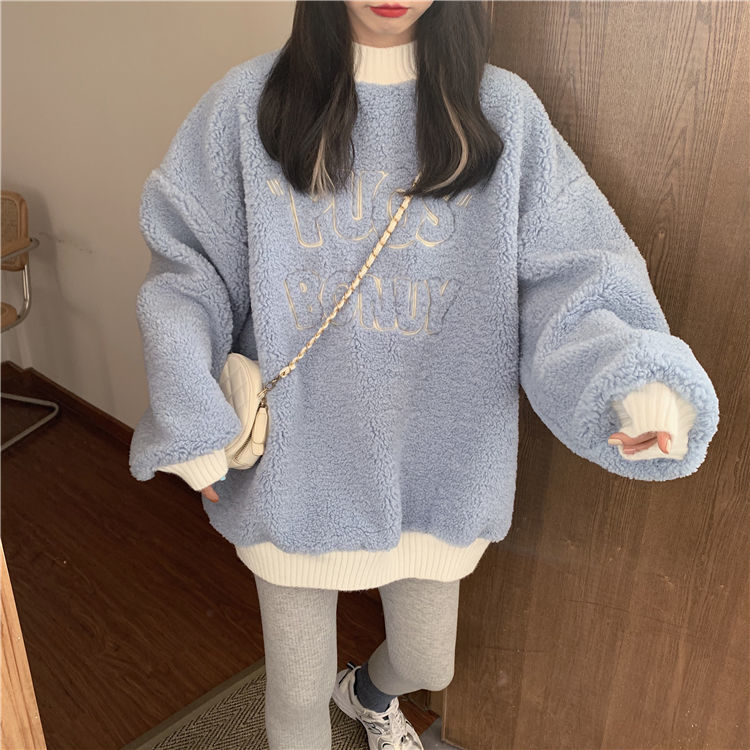 kawaii lambswool fofo vintage solto ulzzang adolescentes casuais ins