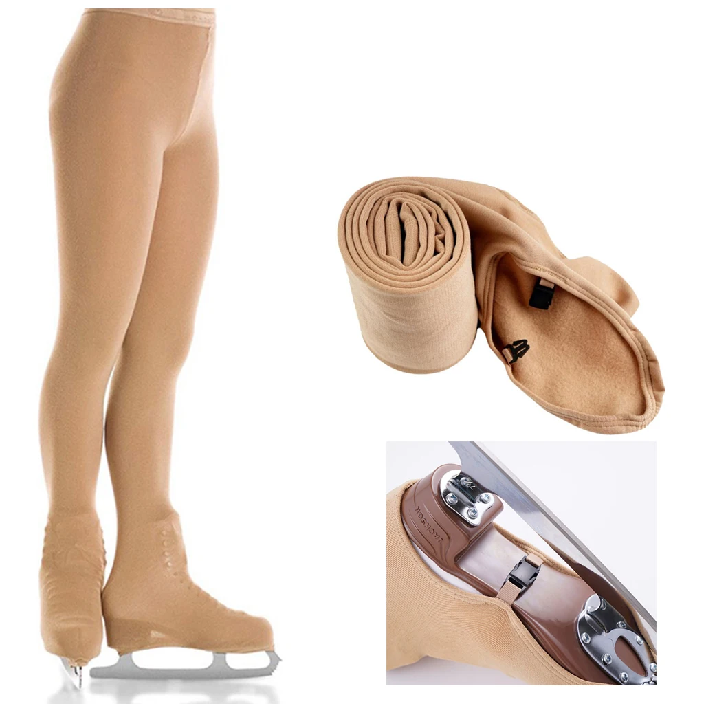 Thermal Over The Boot Tights Caramel Buckles Leggings for Ice Figure Skating