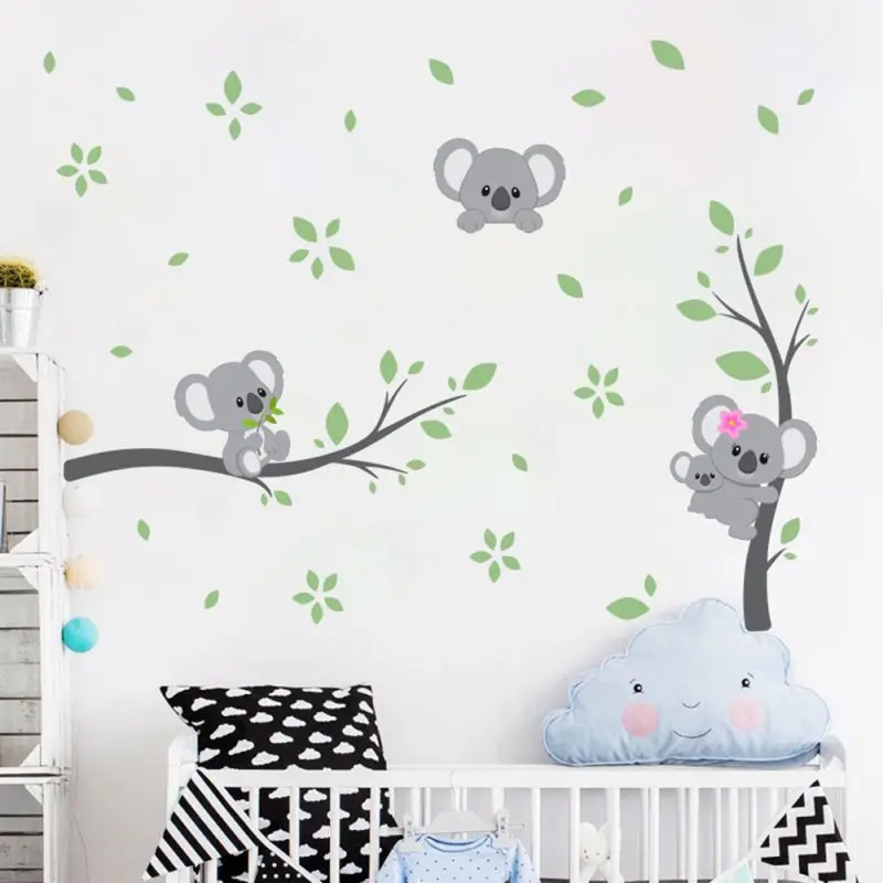 minecraft wall stickers Cartoon Koala Wall Decor Stickers For Kids Room Baby Bedroom Decoration Decals Interior Removable Wallpaper Mural Stickers wallpaper stickers