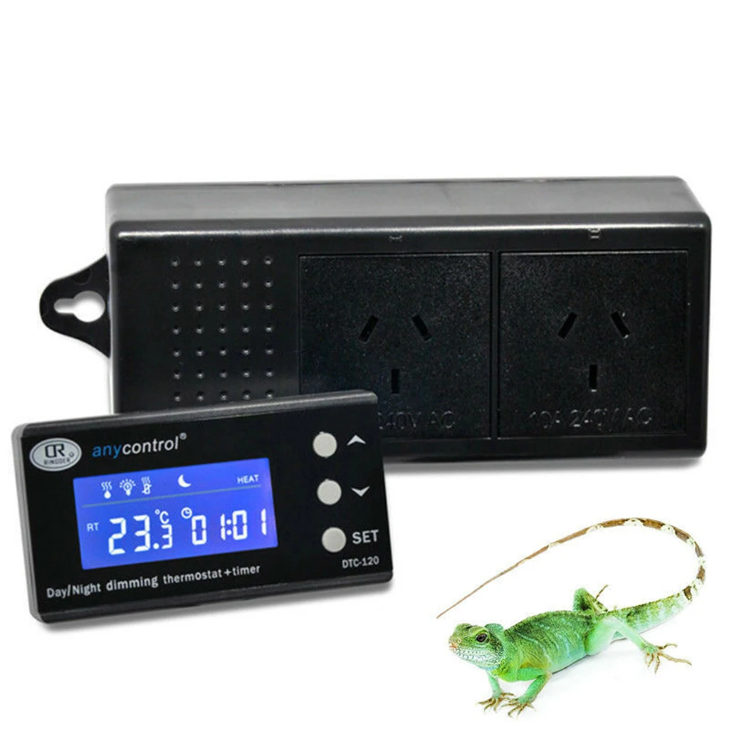 Digital Reptile Thermostat with Heating & Cooling Mode Reptile Snake Digital Thermostat Aquarium Temp Controller for Aquarium