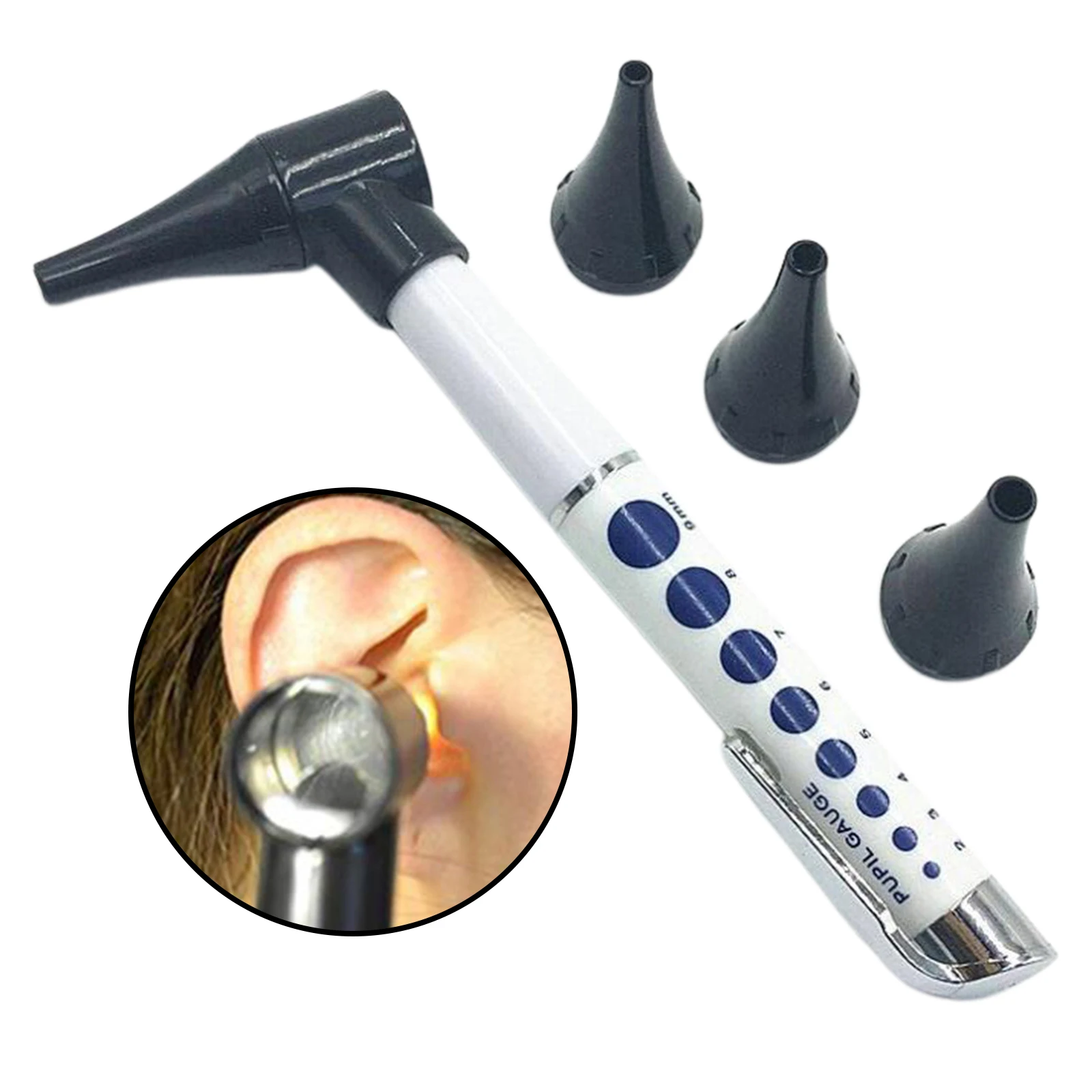 White Professional Mini Clinical Diagnostic Otoscope Ophthalmoscope Instruments Ear Light Ear Magnifier Set New