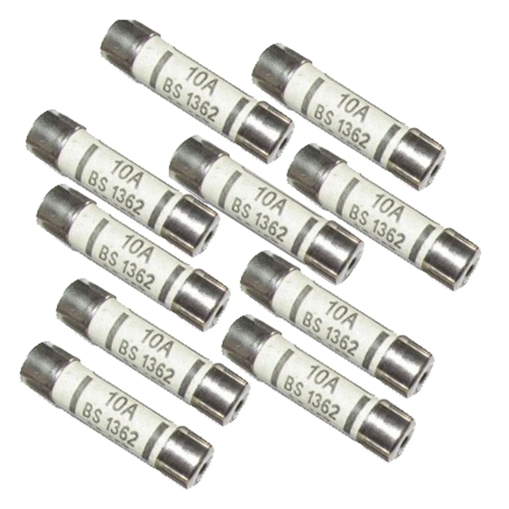 10x Fuse Ceramic Fuse Tube BS1362 10A 6x25 Electrical Home Office Mains  Plug|Fuses| - AliExpress