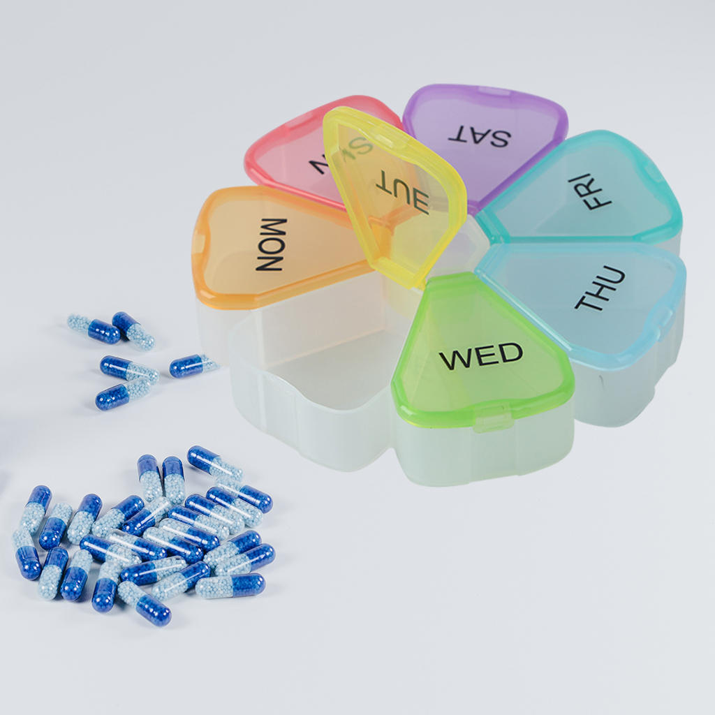 Pill Organizer Weekly Portable Storage for Travel Capsule Elder Kid