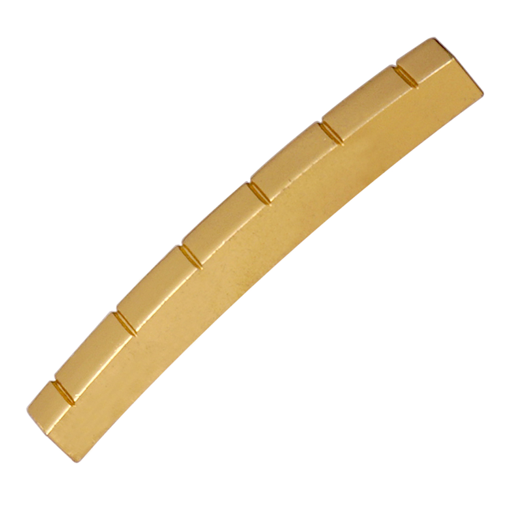 42mm Brass Curved Bottom 6 String Slotted Brass Nut for ST TL Telecaster Electric Guitar Replacement Accessory Parts Gold 