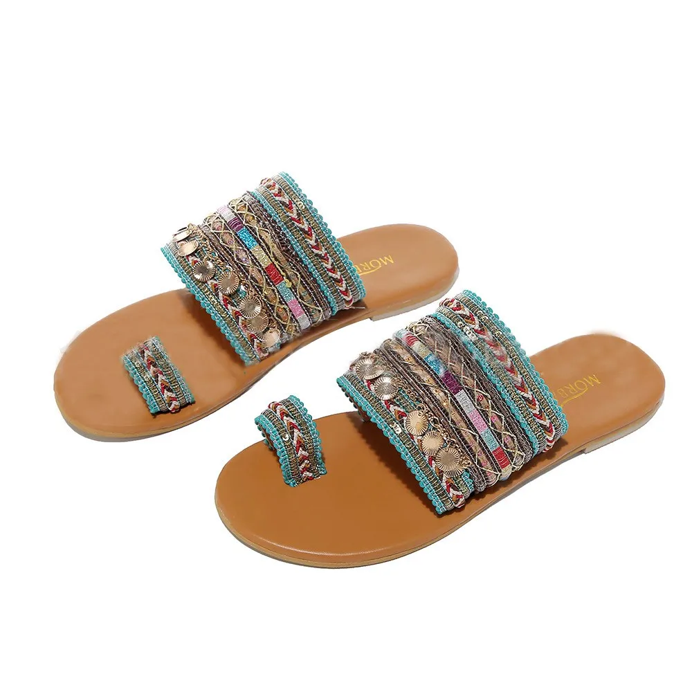 Women Metal Sheets Sandals Flip-Flops Greek Style Flip Flop Sandals Slippers NEW 