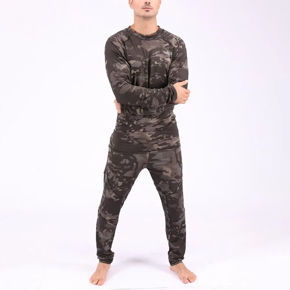 men's pajama sets Pajama Sets Men Camouflage Print Long Sleeve Top Pants Outfit Winter Thermal Underwear Set mens cotton pajama sets