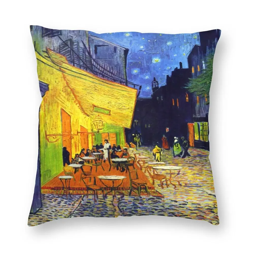 Cafe Terrace At Night Cushion Cover Sofa Home Decorative Vincent Van Gogh  Painting Square Pillow Cover 40x40