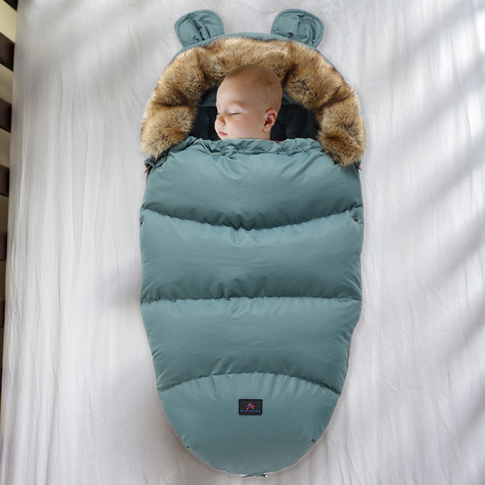 Winter Baby Sleeping Bag Two-Way Zipper Comfortable Breathable Warm Stroller Sleeping Bag Footmuff Sleepsack for Pram Stroller