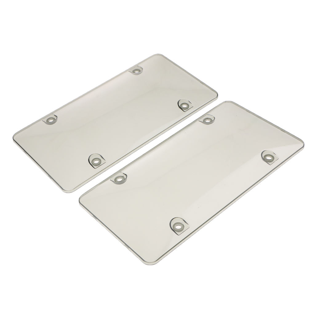 2 Pieces License Plate Frames Convex Surface Cover UV Protection Shield