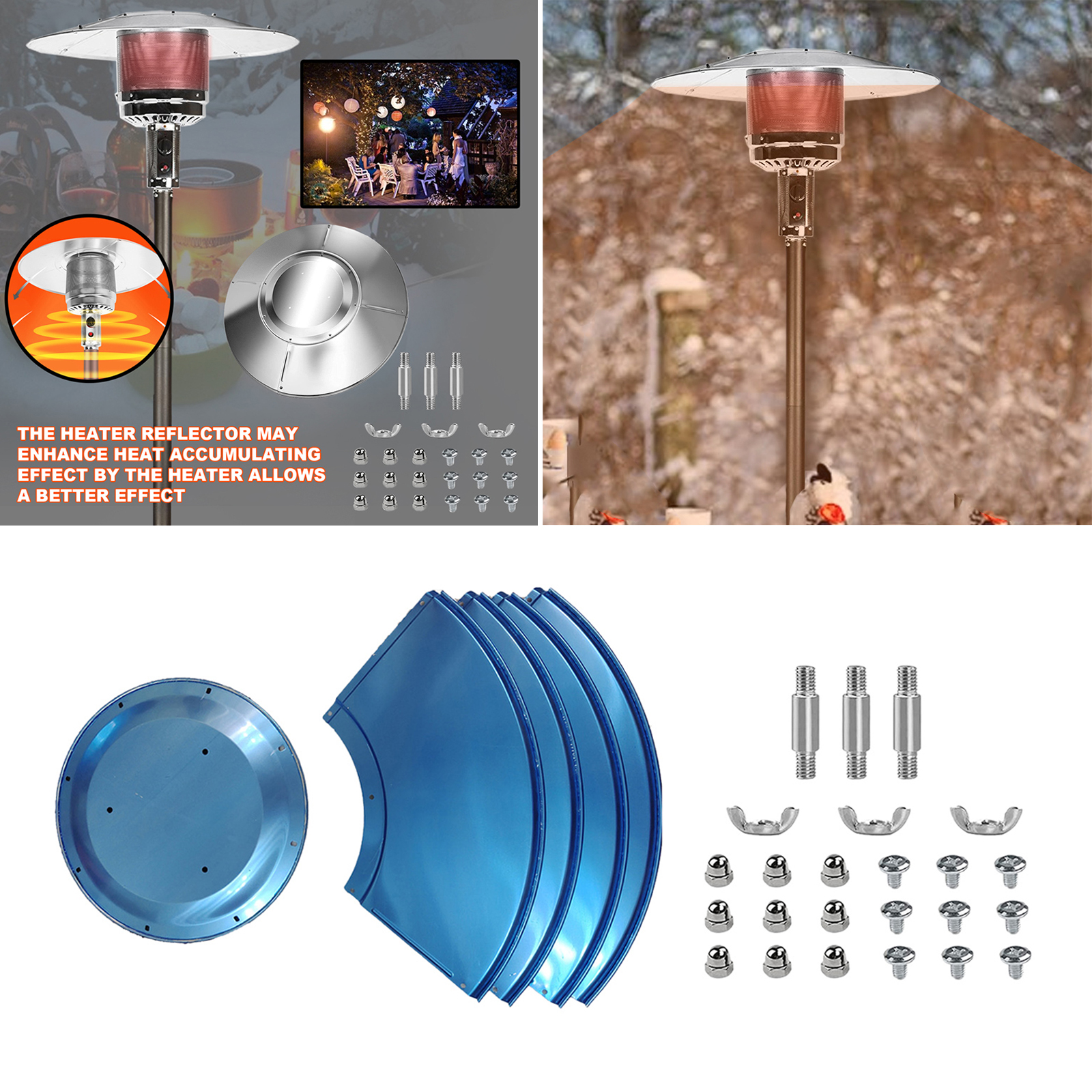 Patio Heater Reflectors Shield Heat Natural Gas Propane Outdoor High Temperature Resistant Cloth