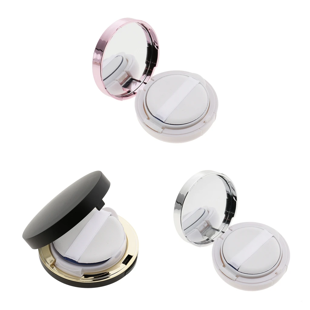 Empty Luxurious Make-up Powder Container AirCushion Puff Case with Puff and Extra Inner Container Foundation BB Cream Box