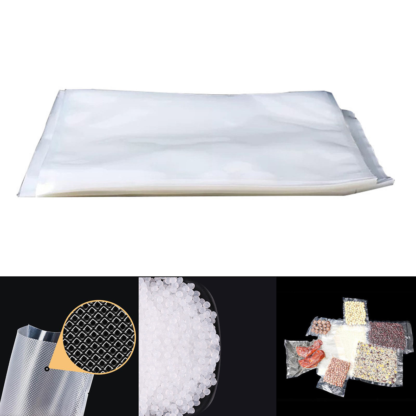 100Pcs Food Storage Bags Heat Freezer Bags Cookie Bags for Fruit Veggies 300x250mm
