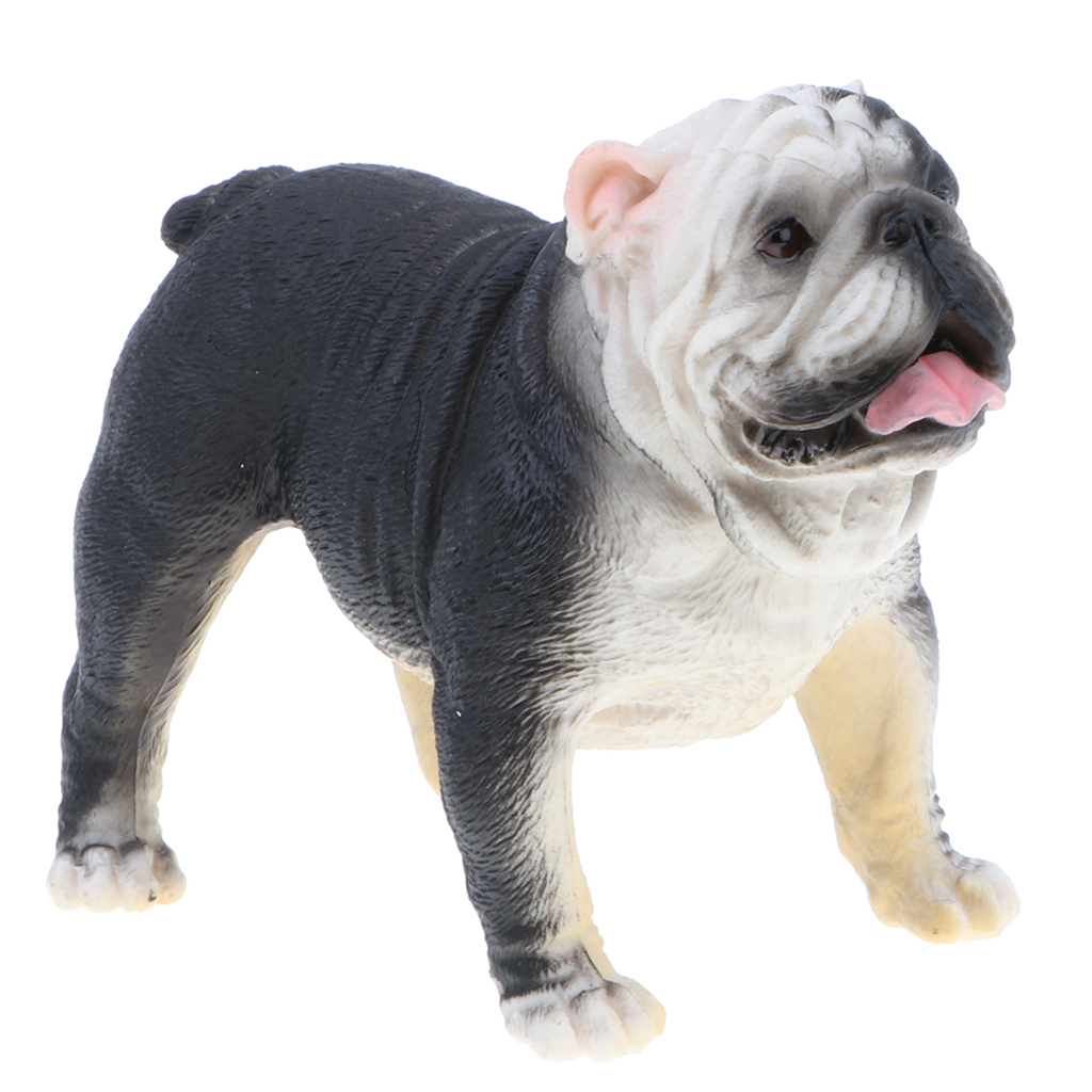 3.7'' Black British Bulldog Action Figure Figurine for Kids And Toddlers,